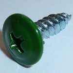 Саморез 4,2х19мм с пресс-шайбой, наконечник острый (100 шт) зеленый RAL6005