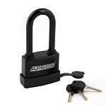 Замок навесной PDR-50-70 L APECS, чугун в пластике, английский, 3 ключа, автомат БЛИСТЕР 
