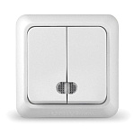 Выключатель ОП 2 кл с подсв. 10А Олимп бел.