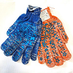 Перчатки х/б с ПВХ покрытием  СУПЕР ЛЮКС цветные УЗОР