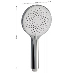 Лейка душевая GFmark массажная, круглая, хромированная с белой вставкой, 3 режима