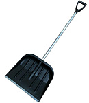 Лопата снеговая 460х400мм №2  морозостойкая, оц. планка, алюм. чер. и V-ручка D-32