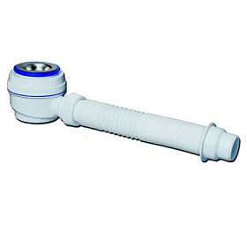 Сифон для душевого поддона с нерж. чашкой @70 и гибкой трубой 600мм(1 1/2"-40/50) (06862)