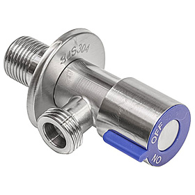 Кран угл. керамич. кран-букса 1/2х3/4 нар/нар, нерж. сталь