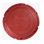 Люк канализационный круглый 46см садовый, красный (прочн. 0,7т)