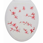 Сиденье для унитаза пластик, Сакура, белое, Росспласт, РП-813