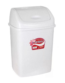 Контейнер для мусора пластик, 18 л, прямоуг, плав крыш, бел, Dunya Plastik, Sympaty, 09403