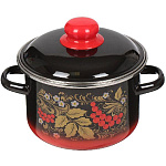 Кастрюля эмал. 2 л. 7RD161M/7RD161S цил. черн. красн. рябина