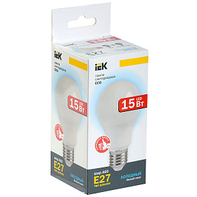 Лампа светодиод. ECO А60 15Вт 6500К белый Е27 230В грушевидная ИЭК