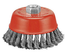 Кордщетка чашечная P.I.T.125x0.5мм, стальная крученая проволока, резьба M14 (APLS12-R125)