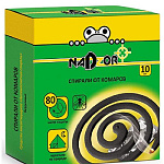 Спираль от комаров NADZOR малодымные без запаха 10шт черные