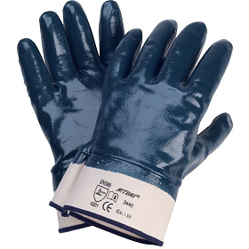 Перчатки МаслоБензоСтойкие нитриловые синий манжет