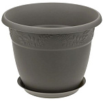 Кашпо Рябина D280мм 7,5л с поддоном французский серый М3057