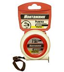 Рулетка 7,5м х 25мм с автостопом-трещеткой Монтажник