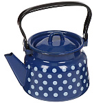 Чайник эмал.  2,3л С2714,4*75/С2714.К*75 белый горох васильк.