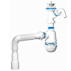 Сифон Ани Грот 1 1/2"х40 с носиком с г/тр. 40х50. А2015