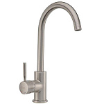 Смеситель д/кухни "Амур" Премиум "утка" нерж. сталь, высокий излив, б/подвод. BY2020 7003