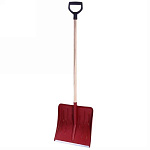 Лопата снеговая 410х435  Метелица цветная с алюм. планкой D-32 с дер черенком в/с с V руч