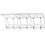 Вешалка настенная 6 крючков, металл, тип-11,2, оцинк.