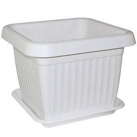 Кашпо "Квадрат" 32л белый