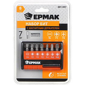 Набор бит 8 шт.+магнит. держатель