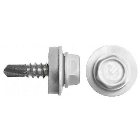 Саморез д/мет.черепицы 5,5х19 мм. (300 шт) белый RAL9003