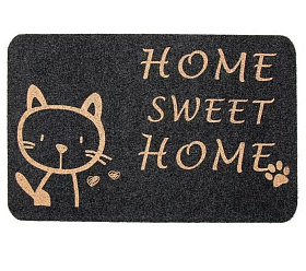 Коврик влаговпитывающий 60х90 см, сер, Велюр Котёнок, TCLR/W-705