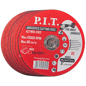 Диск отрезной по металлу P.I.T. 150x22,2x1,6 мм, 10 шт. в уп. (ACTW01-1502)