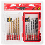 Набор свёрл по металлу и дереву P.I.T. DRUA ASET05-0014 (14 шт, хвостовик HEX 1/4"/6.35мм)