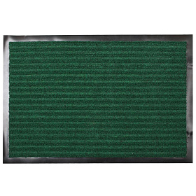 Коврик придверный 60х90см, прямоугольный, резина, с ковролином, зеленый, Комфорт 