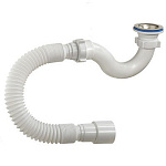 Сифон для душевого поддона ОРИО 1 1/2х40, с гибкой трубой 40-40/50 (S-тип) А-42589