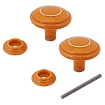 Ручка-кнопка пластик. РДП-01-2 светлое дерево золотое кольцо