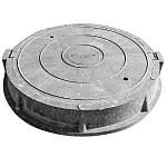 Люк канализационный полимер.песчан., тип "Л" серый (прочность 3т)