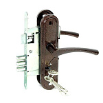 замок Врезной с ручкой на планке ЗВ 9-4,2 Зенит бронза