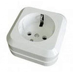 Розетка 1-м ОП "Олимп" с/з 16А бел О0028