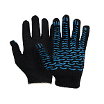 Перчатки х/б с ПВХ покрытием ЛЮКС черные