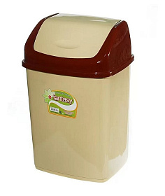 Контейнер для мусора пластик, 10 л, прямоуг, плав крыш, в асс, Dunya Plastik, Sympaty, 09402