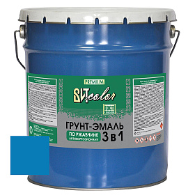 Грунт-эмаль по ржавчине 3 в 1 светло-голубая ВИТ color 20 кг.