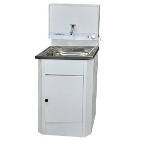 Умывальник "Весна" с ЭВН и тумбой (нерж.мойка 40*50) белый