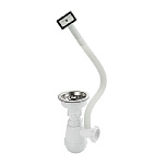 Сифон для мойки, большая горловина с переливом