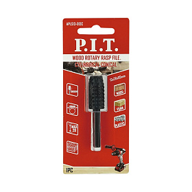 Шарошка стальная по дереву, пластику, монтажной пене  P.I.T. 13x28 мм, хвостовик 6 мм (APLS13-013C)