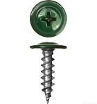 Саморез 4,2х25мм с пресс-шайбой, наконечник острый (70 шт) зеленый RAL6005