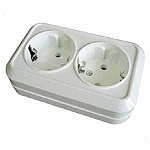 Розетка 2-м ОП "Хит"  16А с/з RА-16-238-В