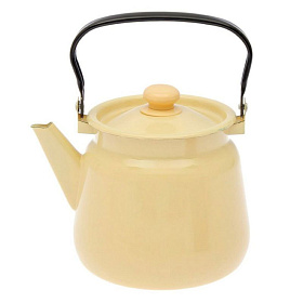 Чайник эмал.  2,3л С42714.3/3П светлый/палевый, пл. кнопка