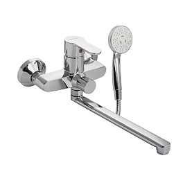 Смеситель д/ванны BRIMIX длинный излив, шаровый,  из высокопрочного АБС пластика, хром