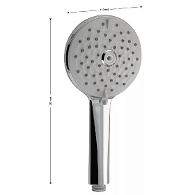 Лейка душевая GFmark массажная, круглая, хромированная с серой вставкой, 4 режима