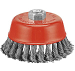 Кордщетка чашечная P.I.T. 80x0,5мм, стальная крученая проволока, резьба M14 (APLS12-R080)											