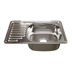 Мойка д/кухни врезная MIXLIN толщина 0,6 d-42-66 правая, вып. 3 1/2 с сиф. (глуб. 16см)