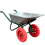 Тачка строительная двухколесная 110л колеса монолит полиуретан 3,25/8 