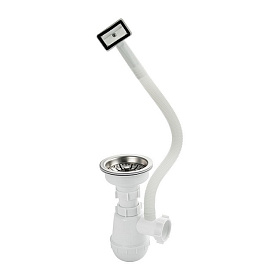 Сифон для мойки, большая горловина с переливом